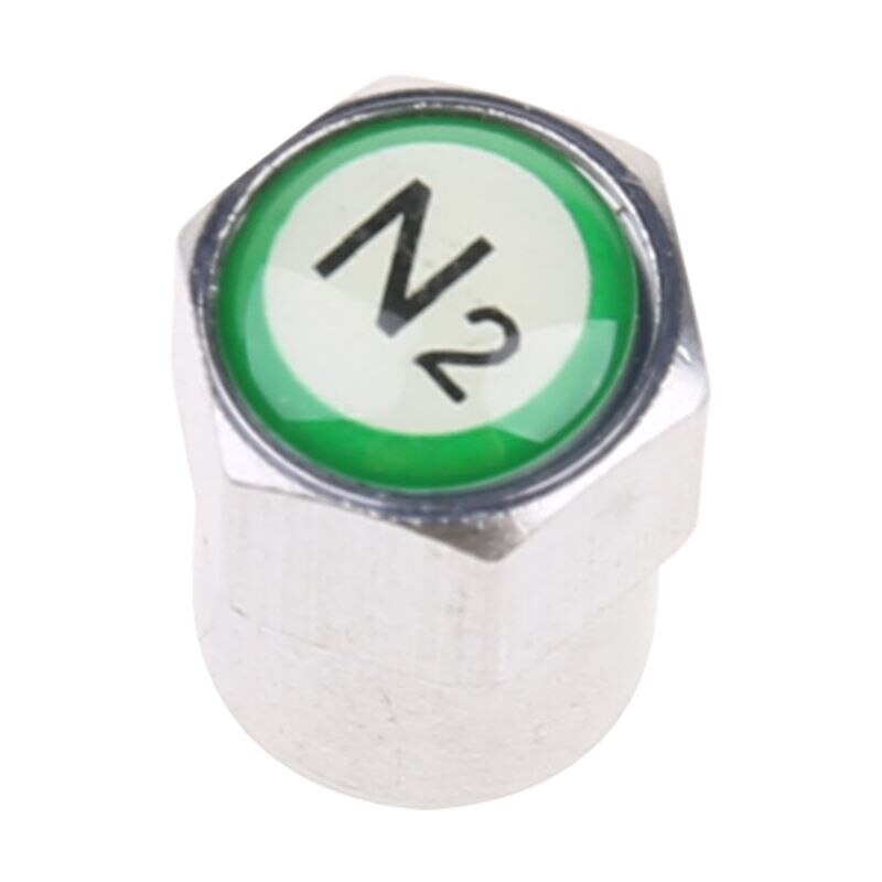 2Pcs/Set Chrome Car Auto TPMS Valve Stem Cap N2 Nitrogen Tire Insert Cover J60F