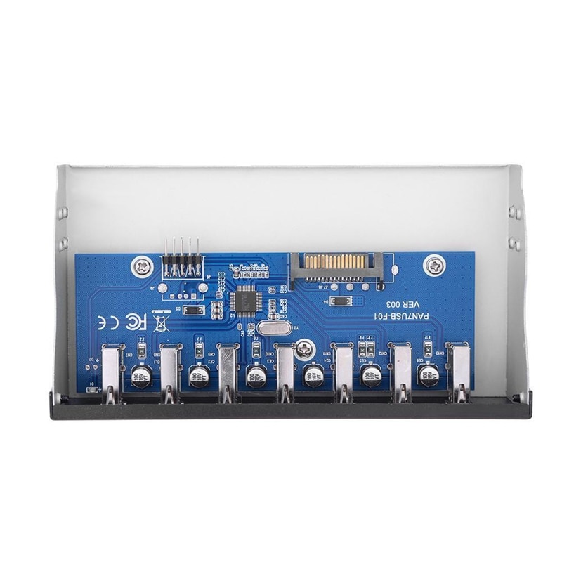 9 Pin To 7 Port USB2.0 Hub 5.25 Inch CD-Rom Drive Bay CD Rom Front Panel For PC Case: Default Title