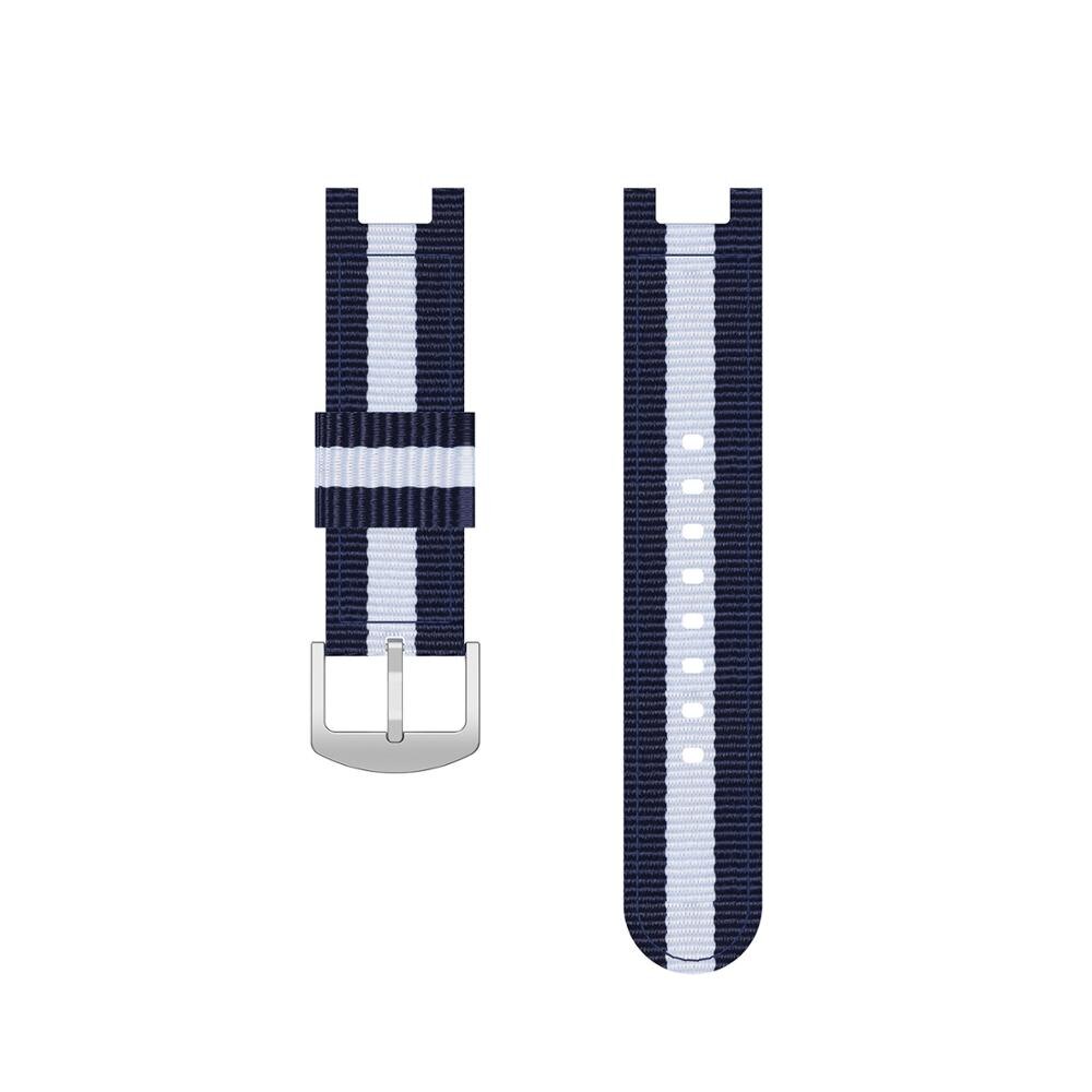 Geweven canvas band voor huami amazfit t-rex smartwatch band horlogeband voor amazfit t-rex trex horloge polsband armband: Marineblauw wit