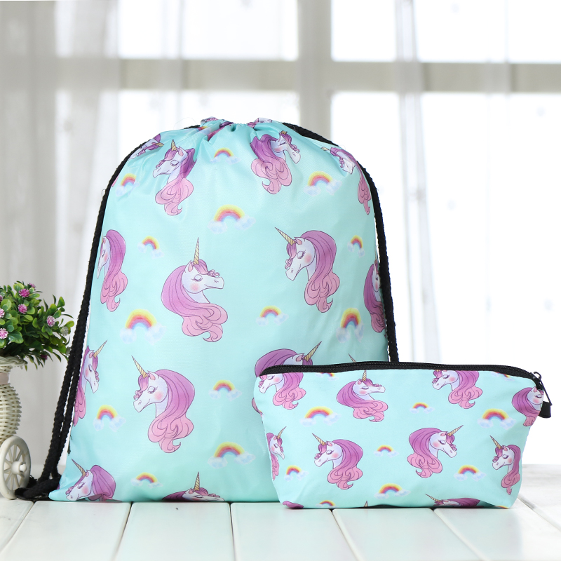 Nova fábrica saco de ombro das mulheres unissex saco de ombro dos homens de impressão de unicórnio: STYEL3