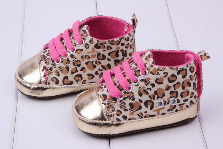leopard nyfødt babysko jente chaussure mary jane spedbarnsstøvler låve støvletter smålåve sport joggesko