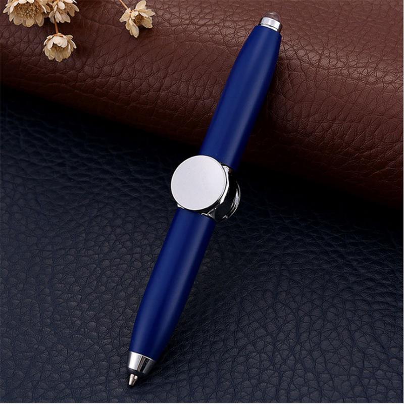 Finger Gyro Spinner Multi-Fonction Gyroscope Stylo Décompression Lumière stylo à bille Forme Soulager Le Stress Pack En Boîte: Blue