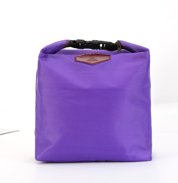 Moda portátil saco de almoço isolado térmico refrigerador lancheira saco de armazenamento senhora transportar pacote de isolamento de alimentos picinic 882800: purple