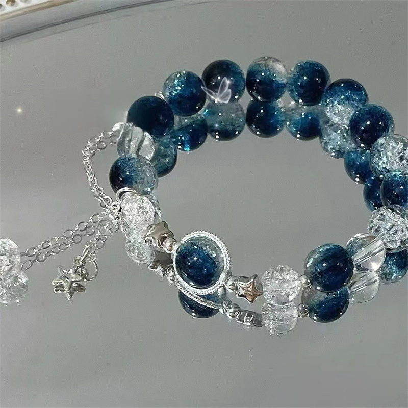 Simples verde pipoca pulseira de cristal para mulheres meninas coreano ins flor raposa pena borla pulseiras amizade jóias presentes
