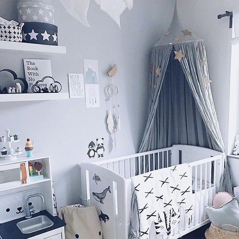 Play House Tenten Voor Kinderen Luifel Bed Gordijn Baby Opknoping Tent Wieg Kinderen Room Decor Ronde Hung Dome Klamboe bed Volant
