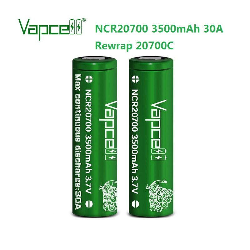 Official 100% original Vapcell 20700 3500mah 30A rewrapped 20700C 3.7V li-ion Rechargeable cell battery long life