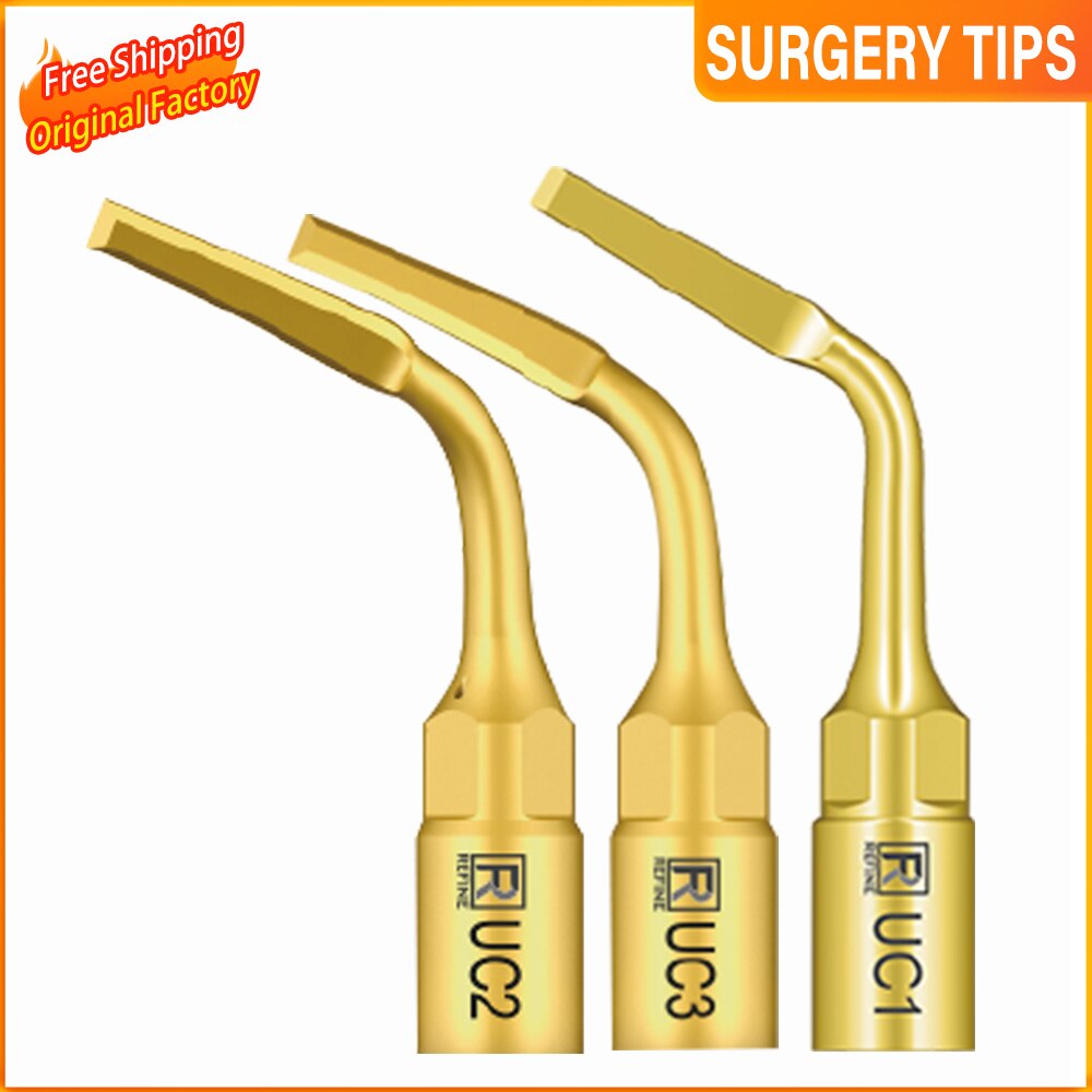 Dental UltrasonicExtraction Scaler Handpiece Tip Scaling Tips UC1 UC2 UC3 for Mectron Cutting off Ankylosis Root Fraction