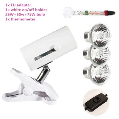 25w uva&uvb lampe uv-lampe til skildpadder fylde lys calciumforsyning uvb-lampe uvb 3.0 lamper til krybdyr et sæt: 3 lamper hvid holder