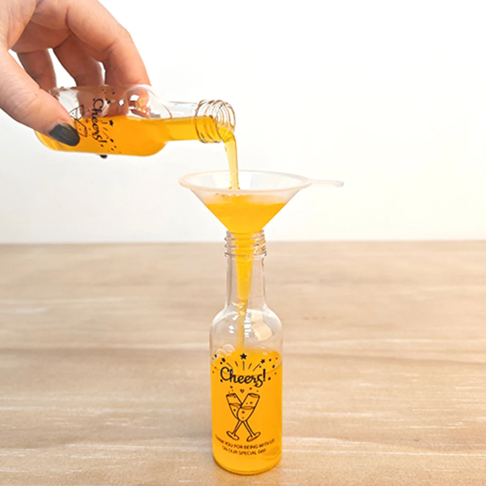 50 unids/set 1,7 oz/50ml Mini botellas de vino con tapas de rosca doradas embudos para vino jugo Alcohol licor casero favores de de boda