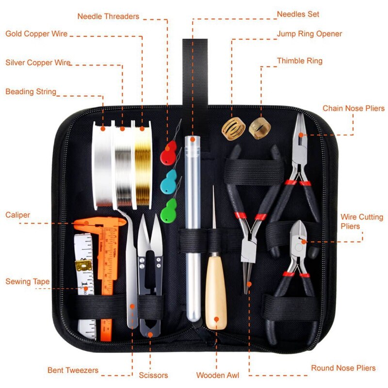 ! Sieraden Maken Benodigdheden Kit Met Sieraden Gereedschap Sieraden Draden En Sieraden Bevindingen Voor Sieraden Reparatie En Kralen