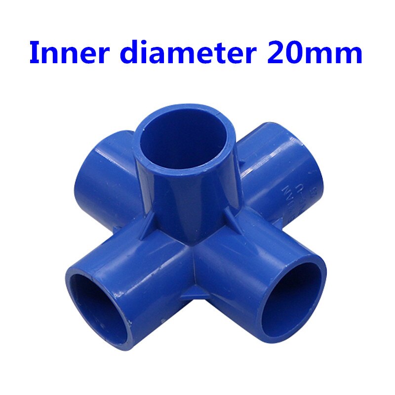 2 Pcs 20mm PVC Stereo Connector PVC Three-Way Four-Way Five-Way Plastic Water Supply Pipe Fittings Inner Diameter Size 20mm: blue 5-way