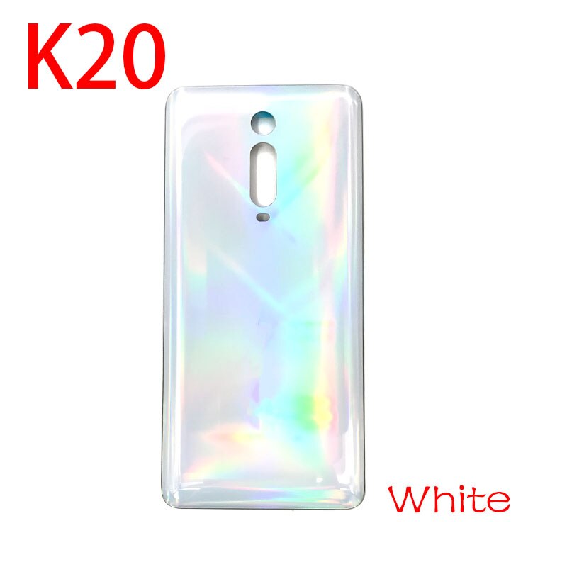 Back Glass Cover For Xiaomi Mi 9T MI9T pro Back Battery Housing Door Replacement Case For Redmi K20 Pro Rear Back Cover: For Redmi k20 White