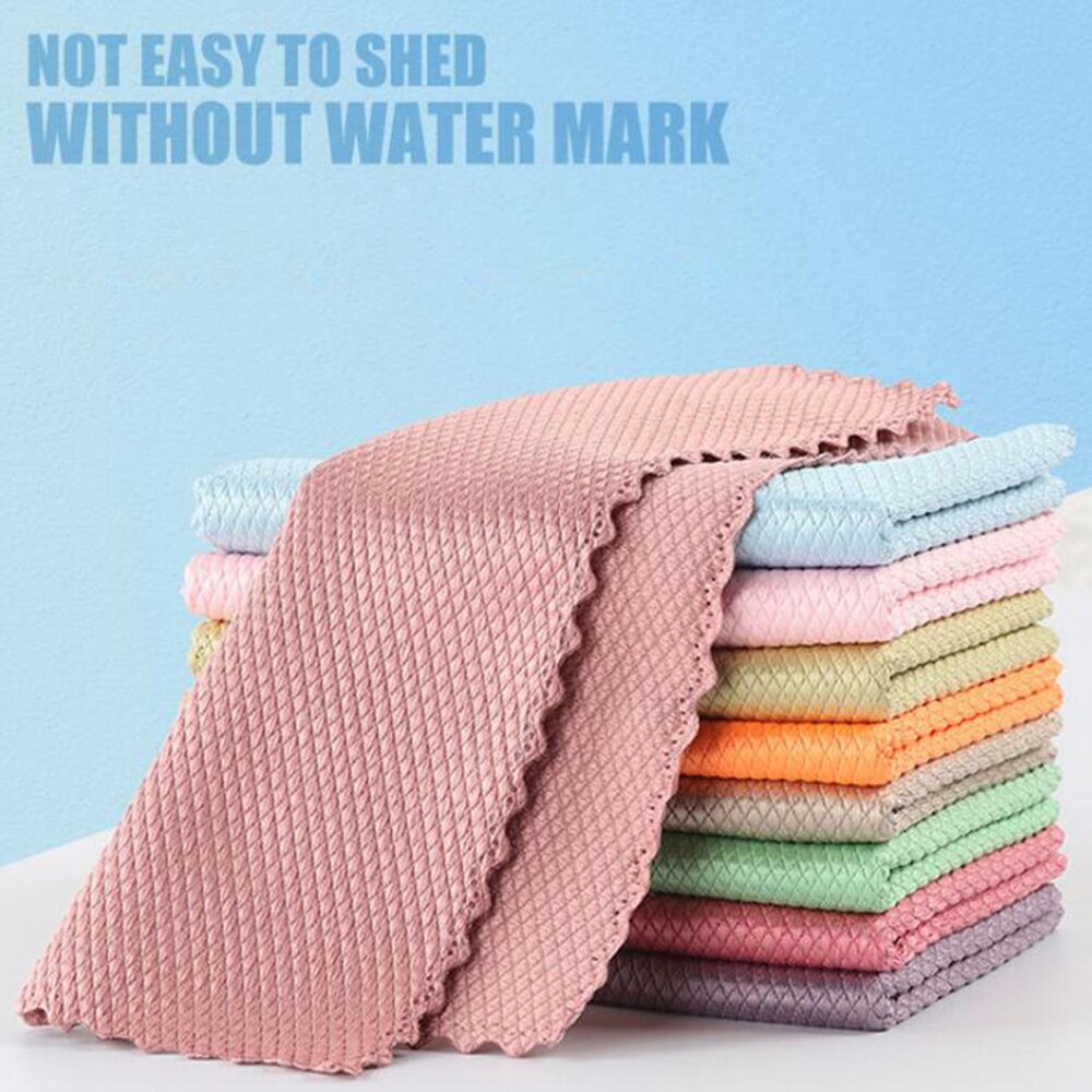 Washing Dish Cloth Kitchen Accessories Microfiber Fish Scale Rag Housework Equipment Cleaning Towel Scale Cloth