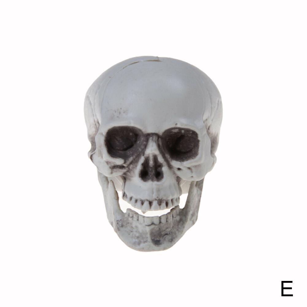 Halloween Decorations Artificial Skull Head Model Plastic Skull Bone Horror Skeleton Party Bar Model Human Anatomical Model: E
