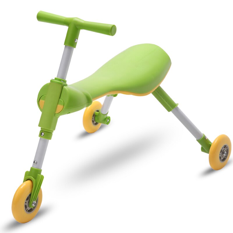 Triciclo para andador para niños de 1-2-3-6 años, scooter plegable Mantis de tamaño de coche, sin pedal, yo-yo: Amarillo claro