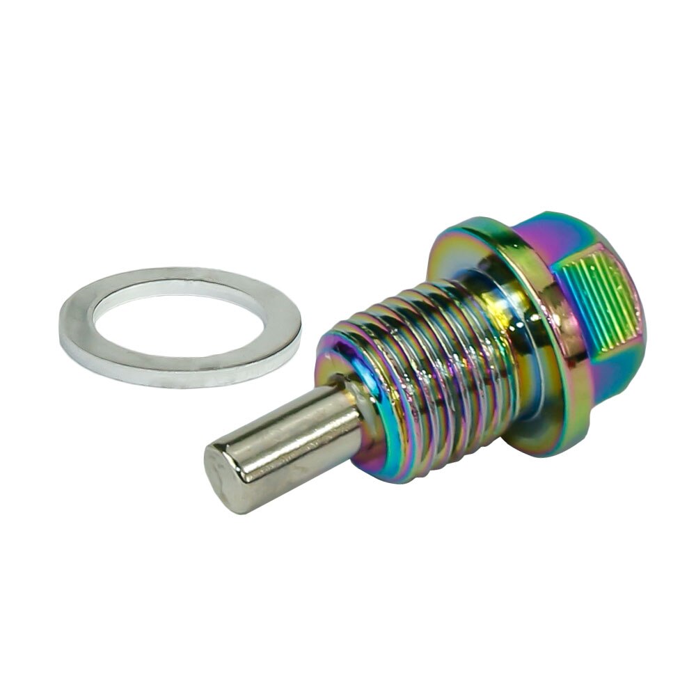 Tapón magnético de drenaje de aceite M14 * P1.25MM, tapón de drenaje de aceite de aluminio para la mayoría de los coches con rosca M14 * P1.25MM: Neo Chrome