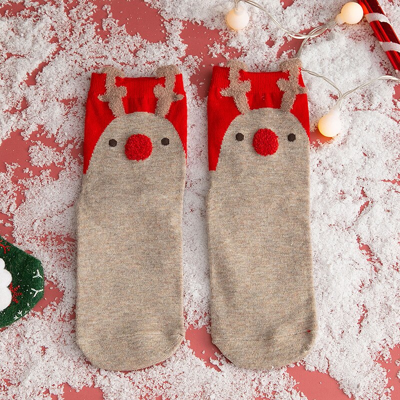 Kerstsokken dier cartoon vrouw schattig kerstman kerstboom sokken kawaii voor thuis ornament jaar kerst kind: 18