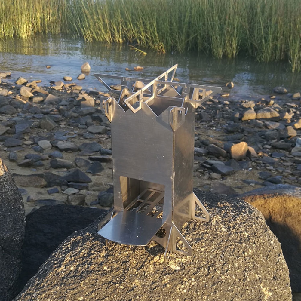 Tragbare Falten Holz Herde Praktische dauerhaft Multi-funktionale draussen Camping Picknick Kochen Brennen Rakete Herde