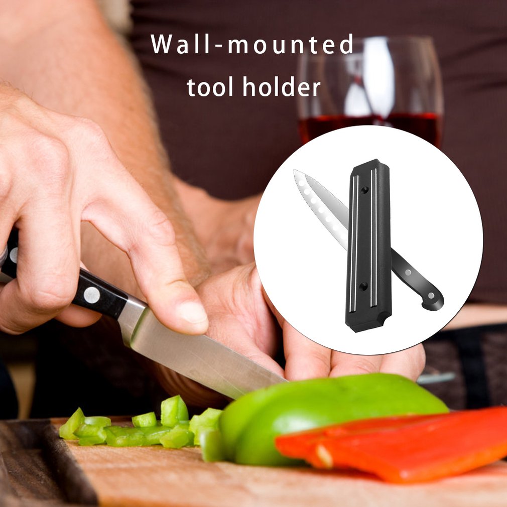 Wall Mount Magnetic Knife Scissor Storage Holder Chef Rack Magnet Strip Organizer Practical Kitchen Tools Pub Bar Organizer