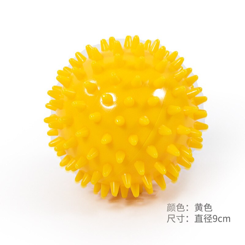 Pelota de masaje PVC de ejercicios suelas de mano PVC erizo sensorial agarre entrenamiento mano alivio de dolor en el pie bolas de 9cm: Amarillo
