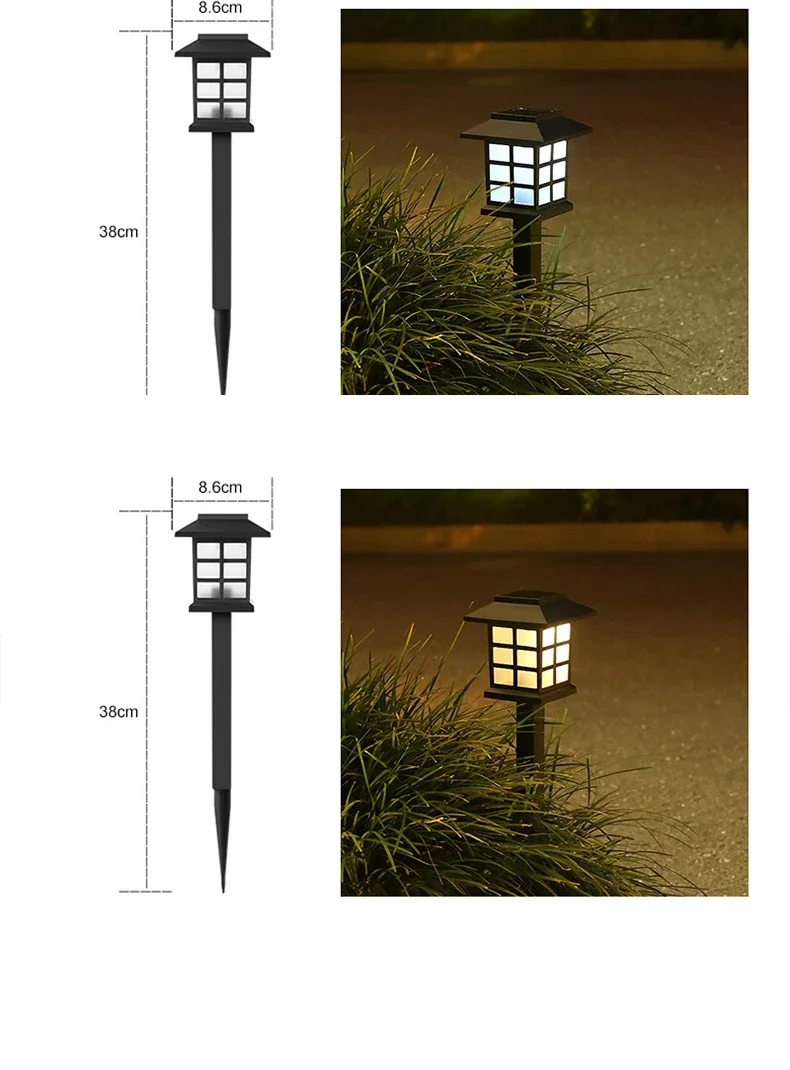 Led Solar Gazon Kleine Paleis Lamp Outdoor Waterdichte Grond Plug Lamp Binnenplaats Retro Kleine Vierkante Decoratieve Landschapslamp