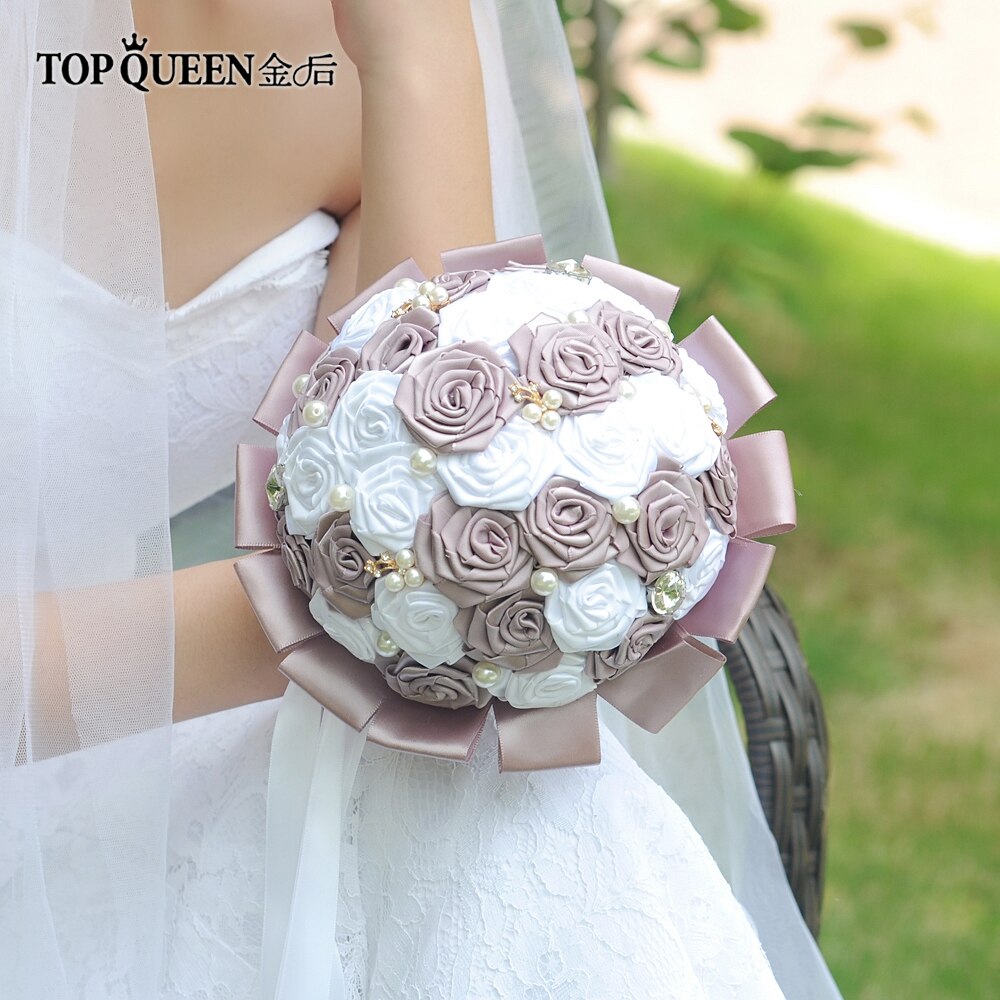 TOPQUEEN F2-A Bruiloft bloemen voor bruid Boeket voor de bruid kunstbloemen Boeketten voor vriendin Zijde bloem boeket
