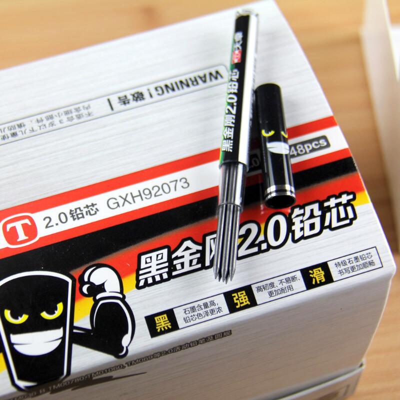 6pcs 2.0mm Mechanical Pencil Refill Graphite Lead HB 2B Automatic Replace Pencil Lead Writing Student Stationery