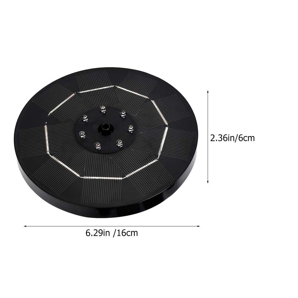 1 Set of Round Solar Fountain Solar Powered Water Pump Waterfall