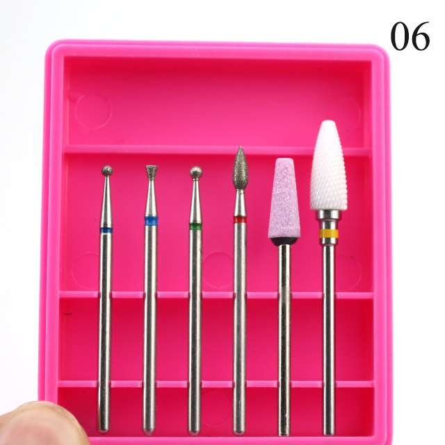 6 stücke Keramik Diamant Nagel Bohrer mischen Bits einstellen Fräsen Cutter für Manikübetreffend Elektrische Maschine Pedikübetreffend Gitter Nagel Kunst Zubehör: 06