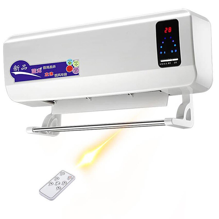 2000W Electric Heater Fan Wall Mounted Air Conditioner Household Telecontrol PTC ceramic heating Wall Hanging Warmer Device 220V