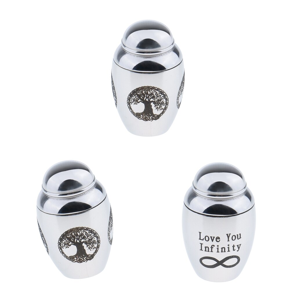 3x Small Memorial Cremation Ashes Vial Urn Keepsake Feather Jar Vial Funeral