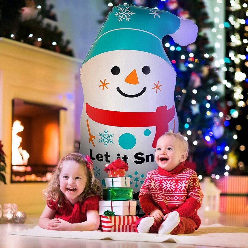 Foldable Cute Cartoon Snowman Christmas Inflatable Tumbler PVC Santa Decoration Q22D