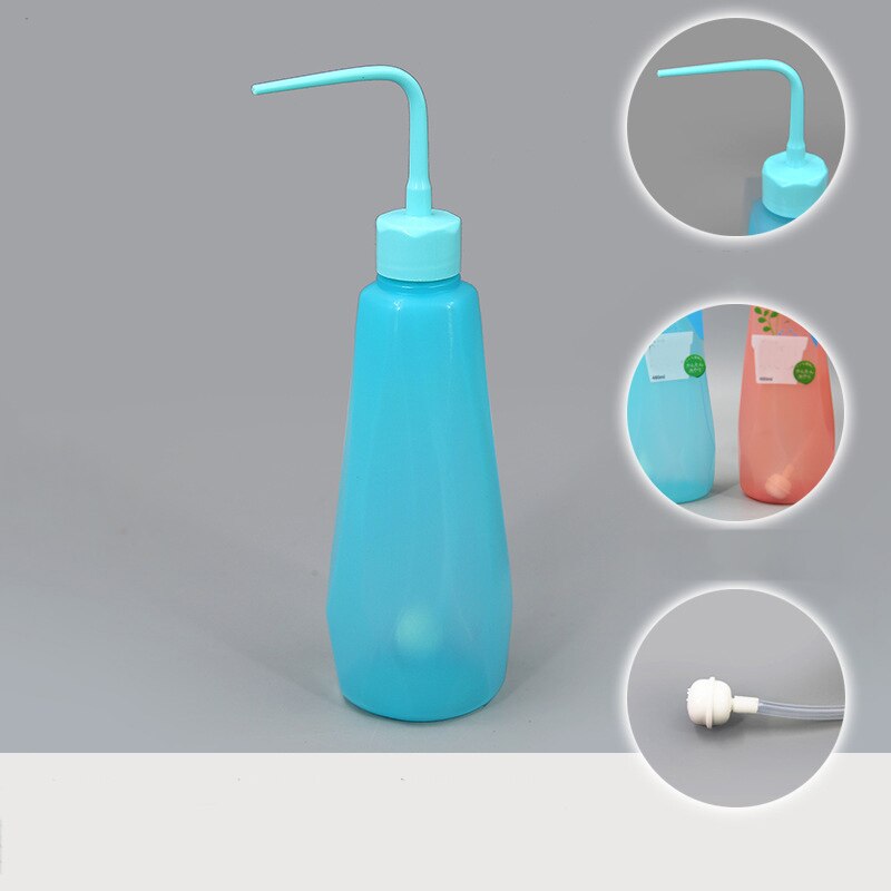 2Pcs Plant Flower Succulent Watering Bottle Plastic Curved Watering Can Squeeze Bottle 480ML,blue