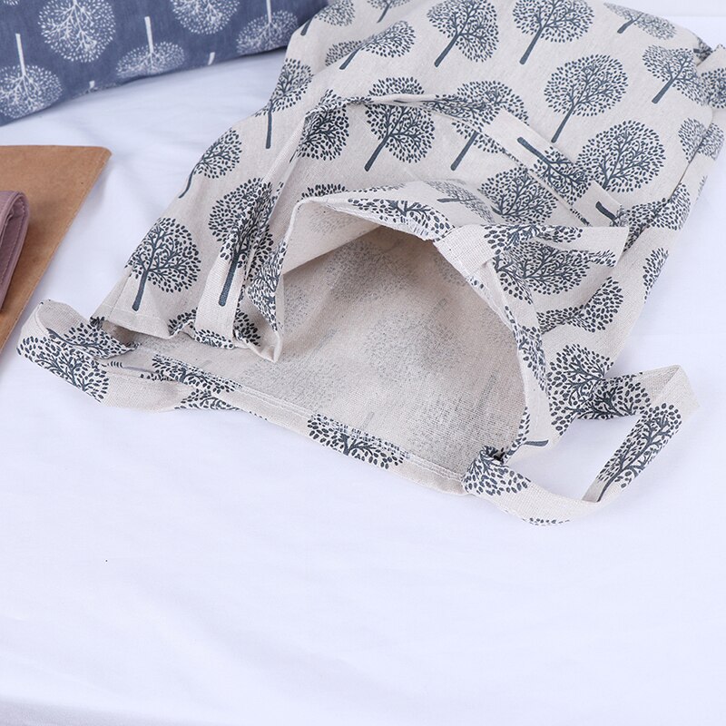 1 stk dame lærred skuldertaske indkøbstasker studerende bog taske bomulds stof håndtasker tote til piger