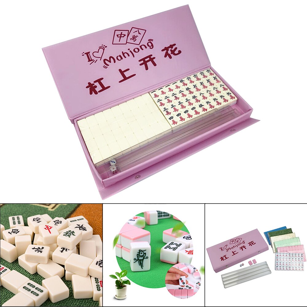 Mini Mahjong Toy Portable Folding Wooden Box Mahjong Set Table Game Mahjong Travelling Board Game Entertainment Interactive Toy