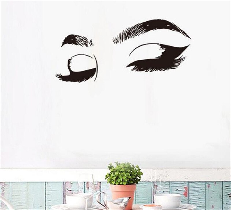 3D Vivid Stylish Simple European Style Eye DIY Wall Stickers For Rooms Wall Decorations Living Room Wall Decals Posters: 5(57x24cm)