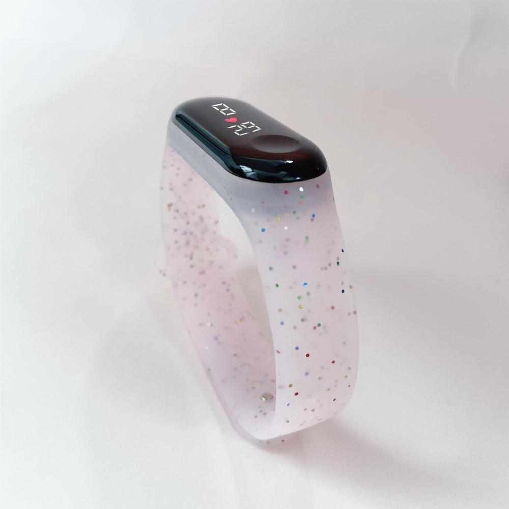 Montres numériques pour enfants filles et garçons, rose, LED, Simple, étanche, bracelet en Silicone: Rose