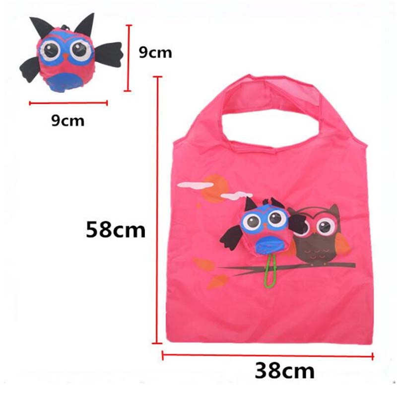 Cute Animal Owl Shape Folding Shopping Bag Eco Friendly Ladies Foldable Reusable Tote Bag Portable Travel Shoulder Bag