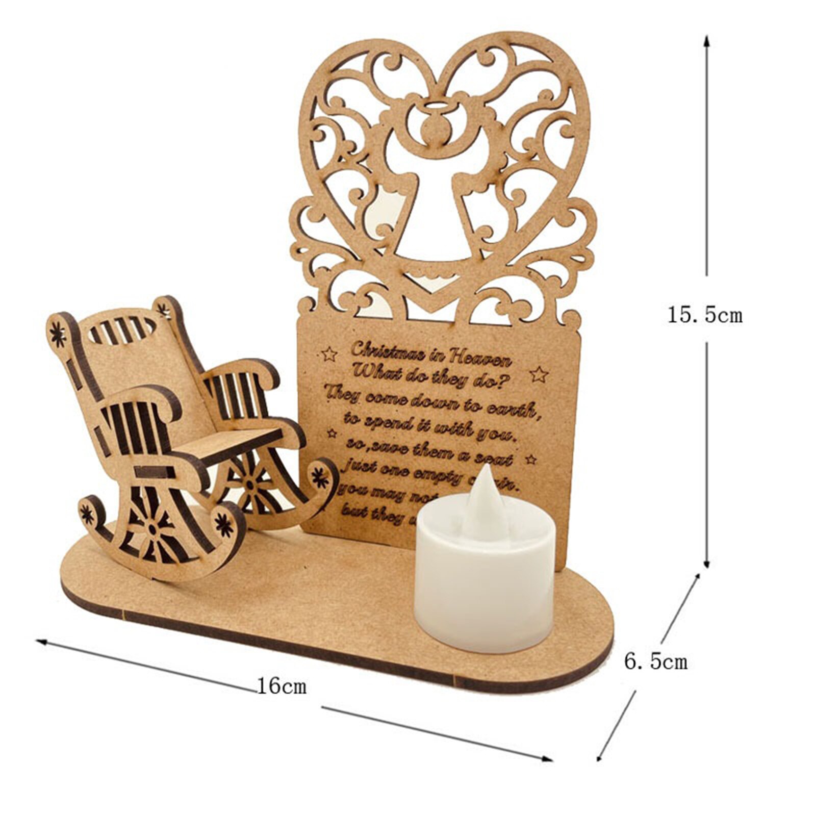 LED Candle Light Wooden Craft for Christmas Decoration Remembrance Candle Ornament with Chair to Remember Loved Ones: C