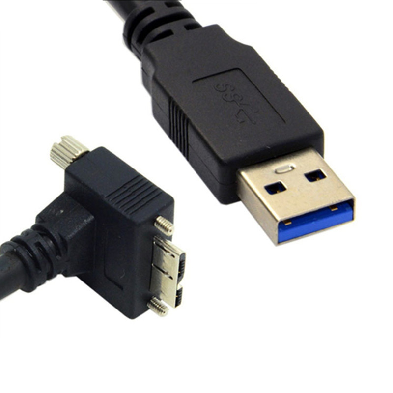 USB 3.0 to USB3.0 Micro/B Up Down Left Right Angled 90 Degree Screw Mount Data Cable for Point Grey Chameleon Camera 1m/3m/5m: Orange / 0.6m