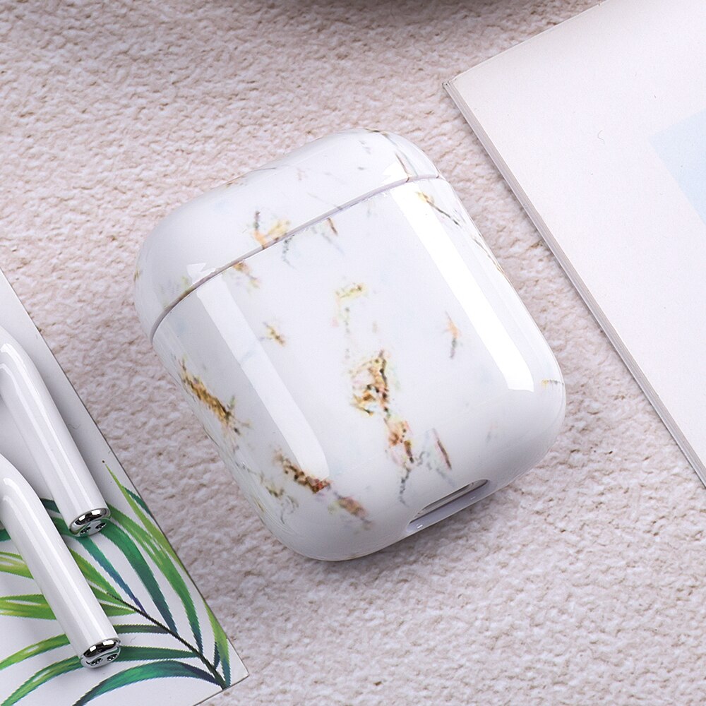 Zachte Siliconen Cover Voor Apple Airpods Draadloze Bluetooth Oortelefoon Case Voor Airpods 2 1 Marmer Patroon TPU Shell voor Air pods Doos