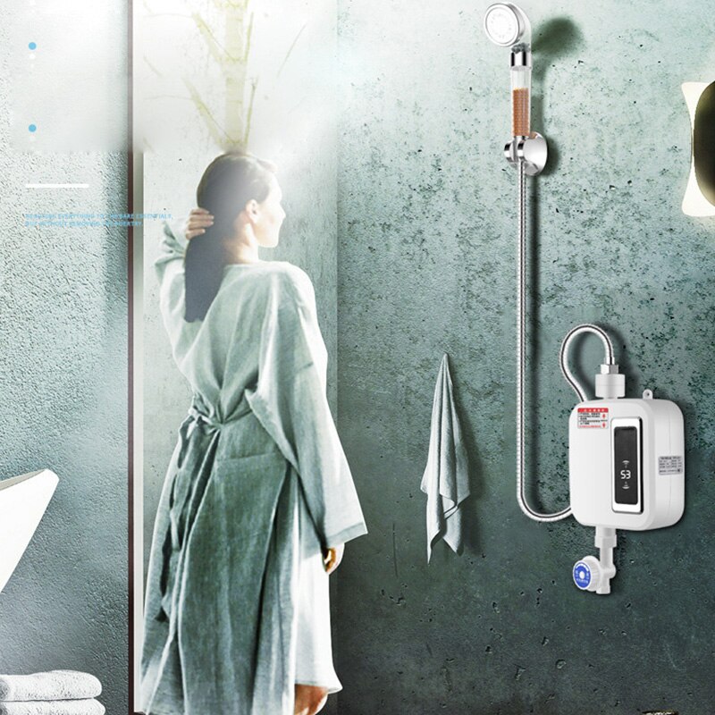 220V 3500W Electric Water Heater Instant Tankles water heater Mini heater with LCD Display EU Plug for Kitchen Bathroom Home