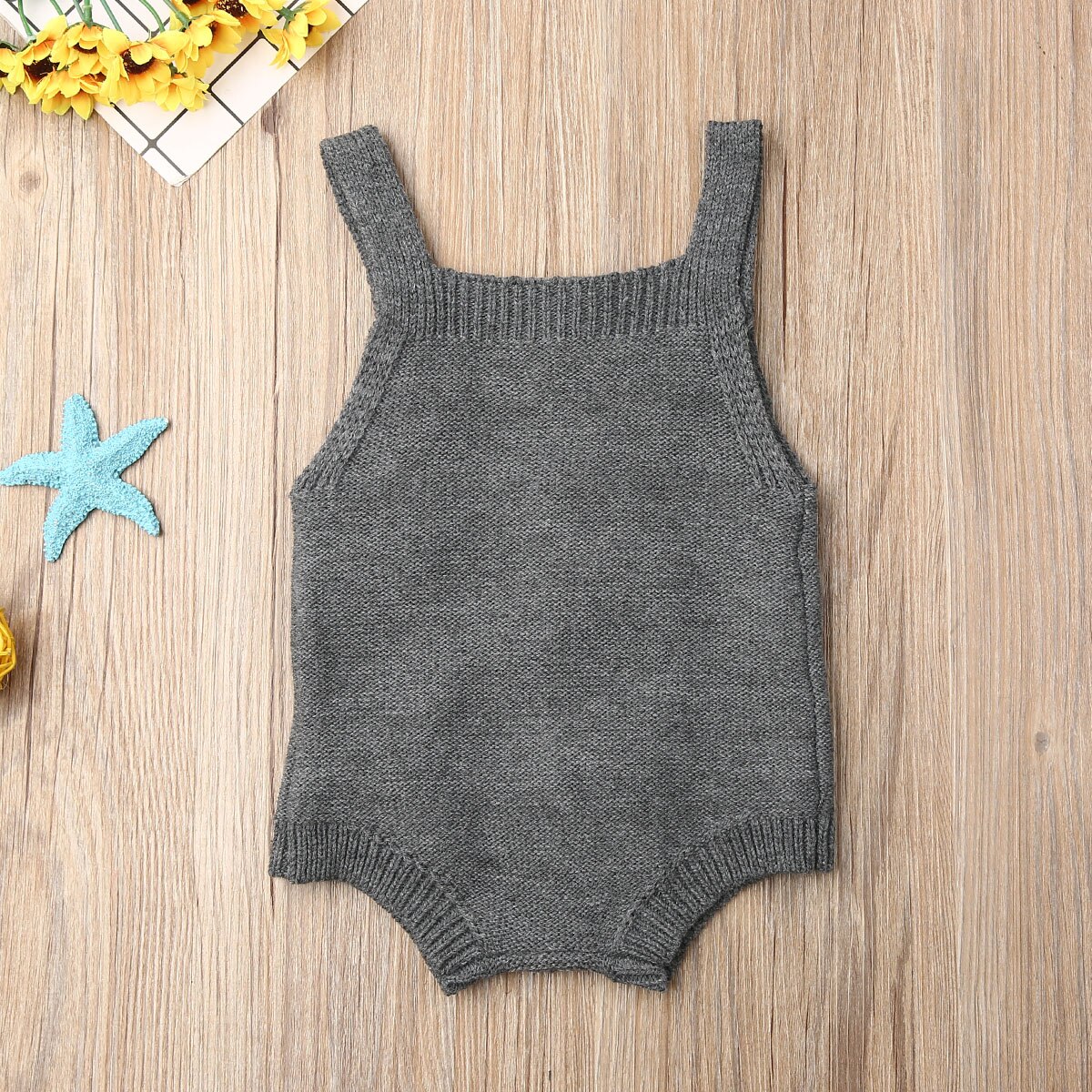 4Colors Baby Boys Girls Sleeveless Romper Jumpsuit Knitted Clothes Winter Outfits