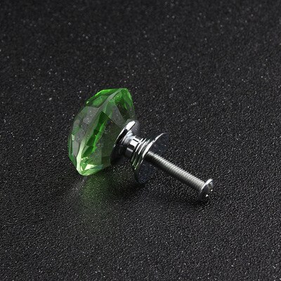 30 Mm Diamond Shape Crystal Glass Knoppen Kast Trekt Lade Knoppen Keukenkast Handvatten Handvat Hardware: green