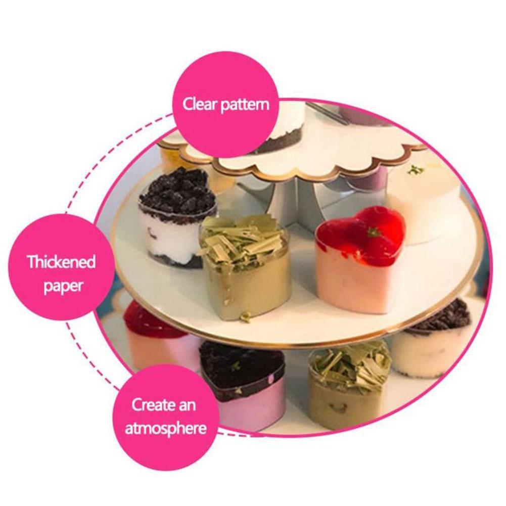 Support de gâteau en carton pour cupcake, objet décoratif à trois étages pour soutenir votre pâtisserie, parfait pour un mariage, anniversaire, une fête prénatale et une soirée