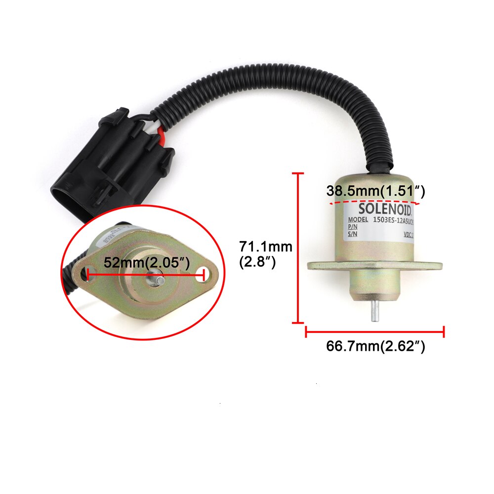 Solénoïde d&#39;arrêt de carburant 12V, SA-4561-T, pour moteur Kubota V1505 R90 Thermo King Yanmar