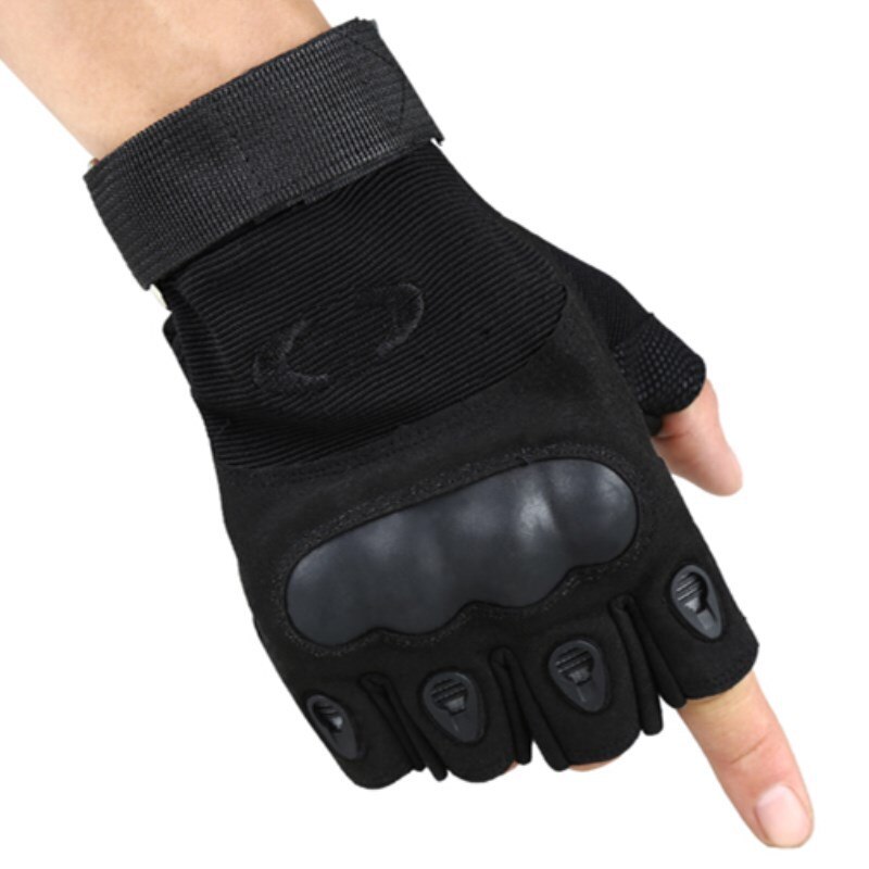 Weight lifting non slip Fitness Gloves riding camouflage wear-resistant gloves Half Finger handguard for outdoor: Black / M