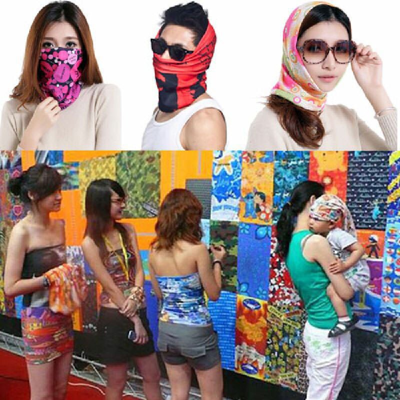 Magic Scarf Bandanas 24x48cm Multifunctional Riding Sunscreen Sport Towels Skeleton Skull Half Face Mask