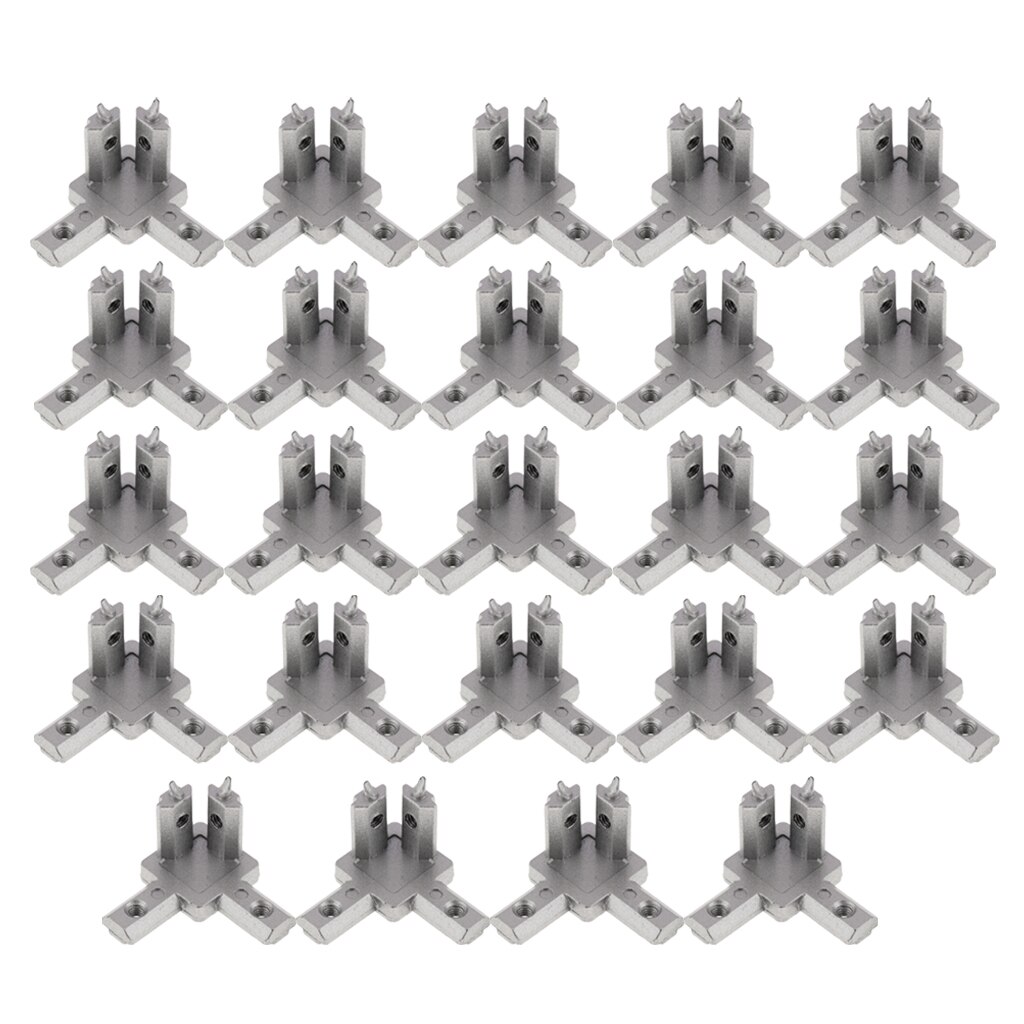 24Pcs 3 Way 90 Deg Interior Connector Bracket For Metal Profile Access