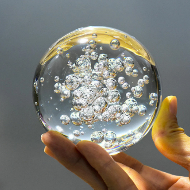 6/8Cm Helder Glas Bubble Bal Kristallen Bol Feng Shui Magische Kristallen Bol Slaapkamer Desktop Home Decor Ornamenten fotografie Prop